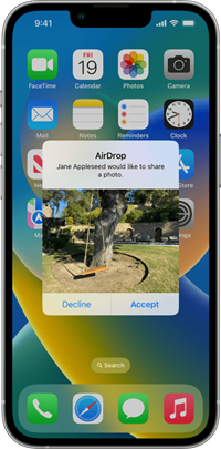 airdrop recibido en iPhone