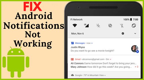 las notificaciones de android no funcionan