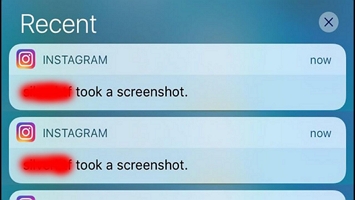 Notification de capture d'écran DM Instagram