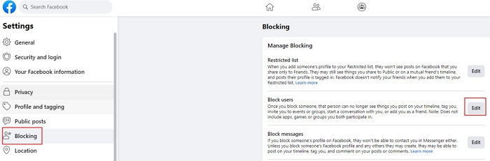 edit Block users