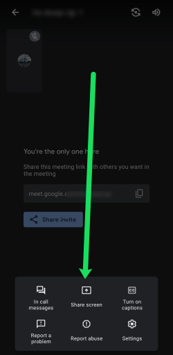 google meet share screen