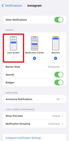 hide notifications on lock screen