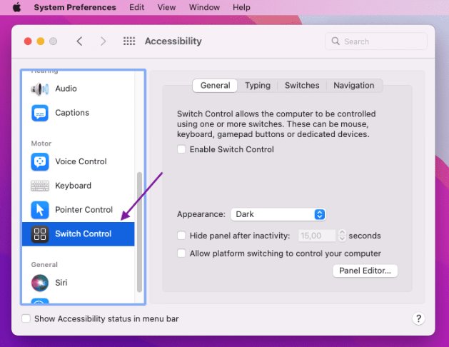 Control del interruptor de activación de Mac