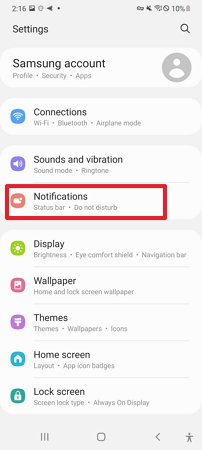  Tap on notifications icon