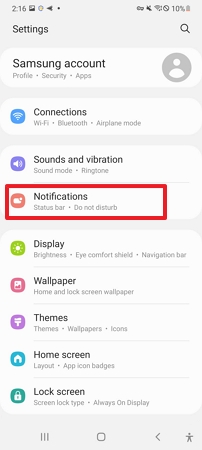 ícono de notificaciones