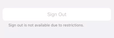 sign out is not available on iPhone