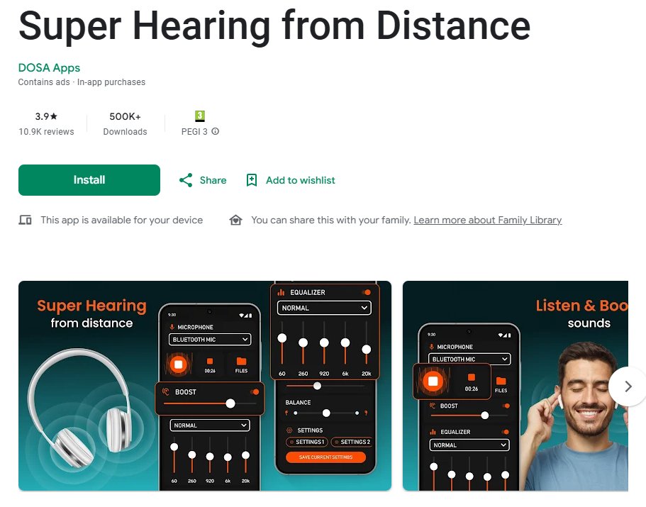 super hearing from distance