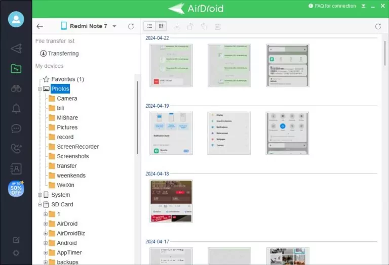 transfer data from broken phone with Airdroid personal