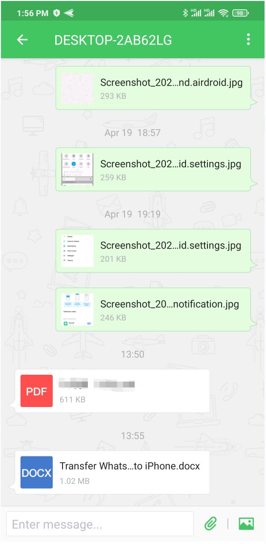 transfer files with Airdroid personal