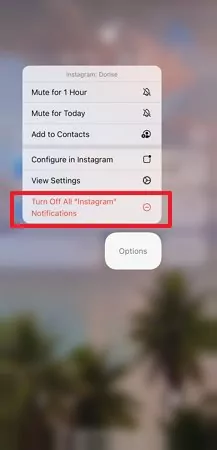 turn off all Instagram notifications