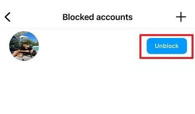 unblock from settings