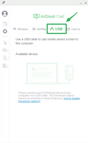 USB connection in AirDroid Cast PC
