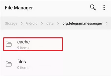 use the Android cache folder