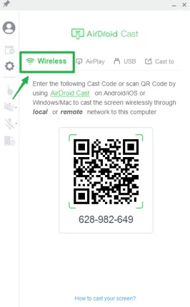 Wireless connection in AirDroid Cast