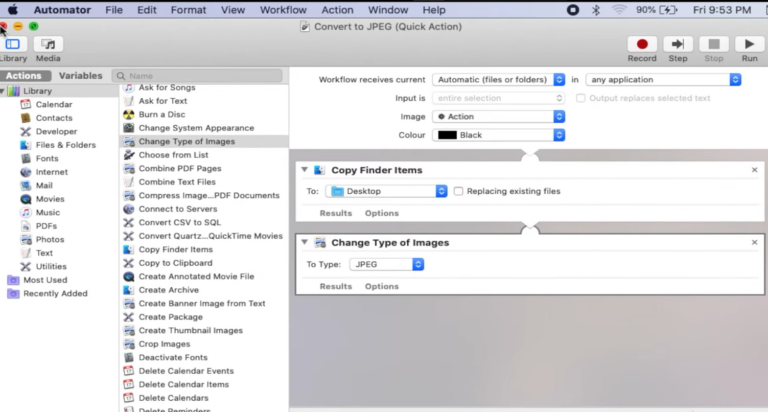 changing desktops using automator mac