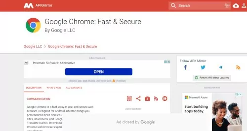 download Google Chrome APK from computer