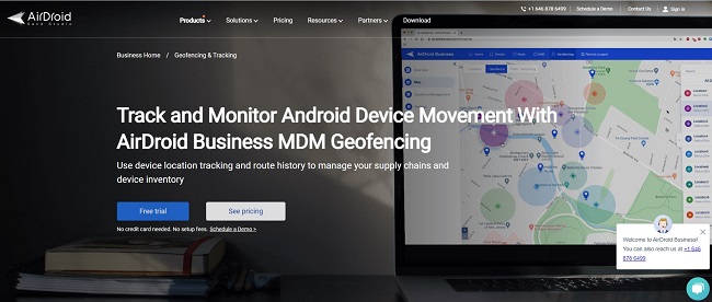 airdroid business mdm geofencing