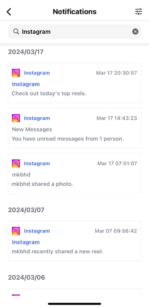 Airdroid Instagram notifications