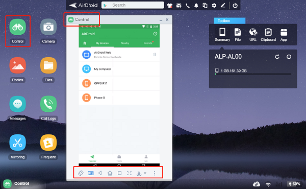 AirDroid Web remote control