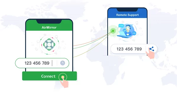 connect airmirror to remote support