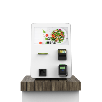 counter top ordering kiosk with cash