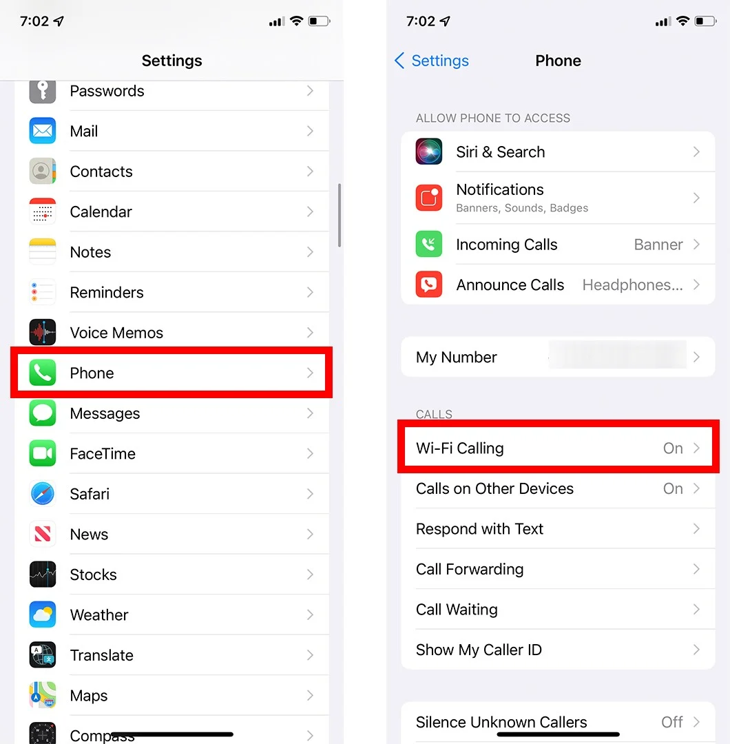 disable wifi calling on iphone