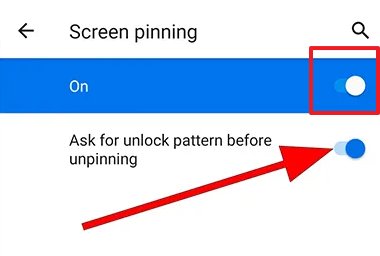 enable screen pinning on Google Pixel