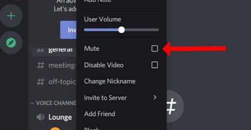 mute someone on desktop