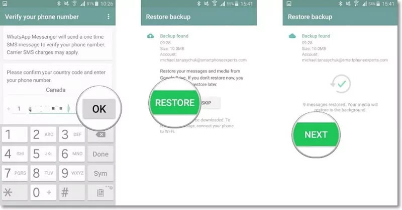 restaurar copia de seguridad del historial de llamadas de WhatsApp desde Google Drive