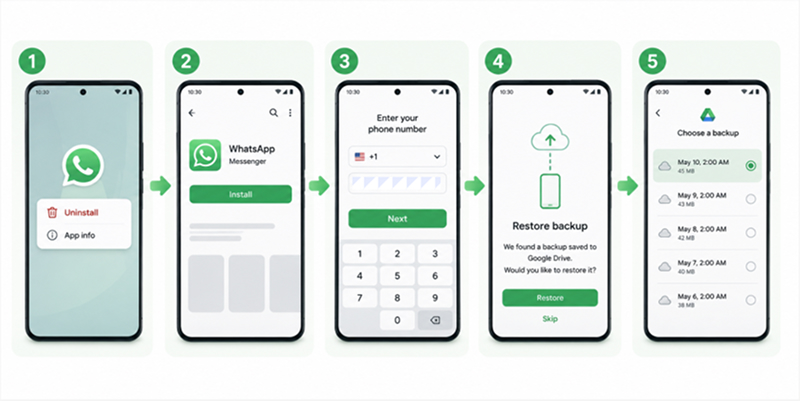 restore WhatsApp call history backup from Google Drive