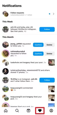 see all Instagram notifications