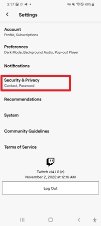 select security and privacy