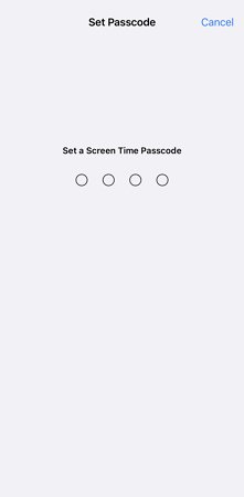set a screen time passcode