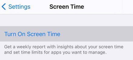 turn on iPhone Screen Time 