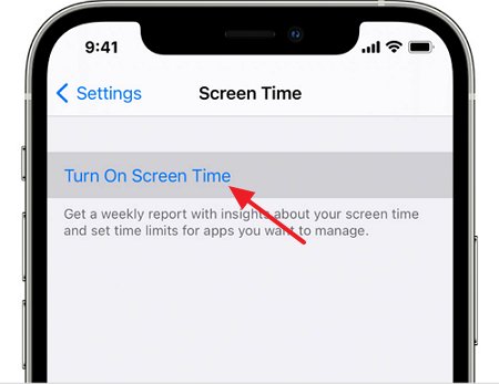 /turn on screen time iPhone