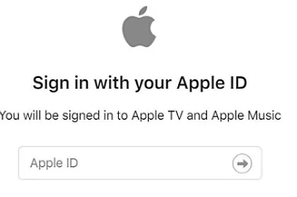 sign in Apple TV