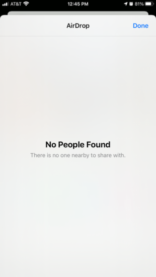 airdrop cannot find