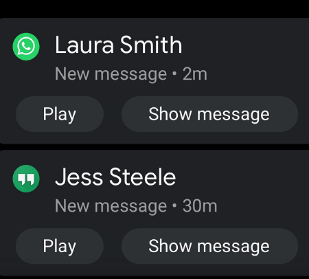 Android text message notifications