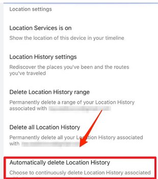 automatically delete Location History