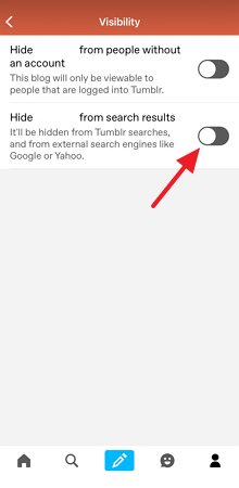 hide from search results