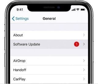 actualizar software iOS