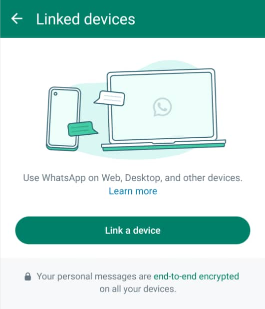 WhatsApp web linked devices