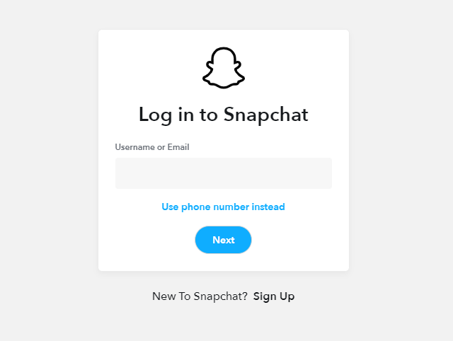 log in Snapchat Web