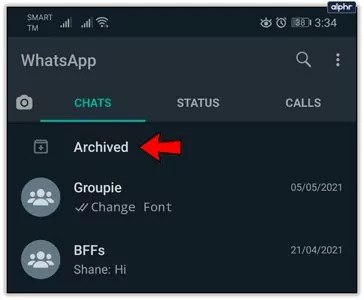 WhatsApp archived chat