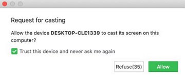 allow permissions to cast Mac to Windows