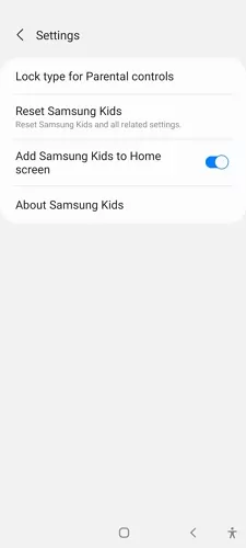 choose lock type for Samsung Kids