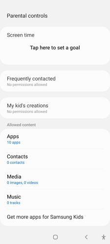 parental controls on Samsung Kids