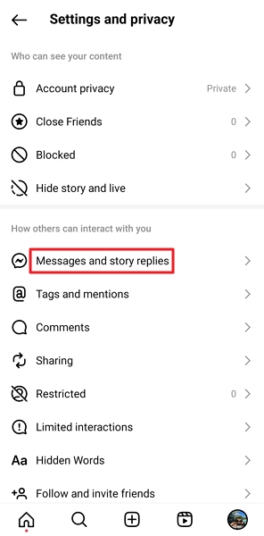 select messages and replies