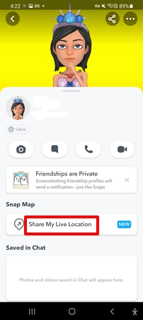 share your live location to your friend on Snapchat