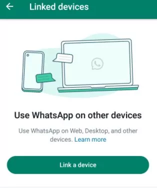 WhatsApp Linked devcies to another phone